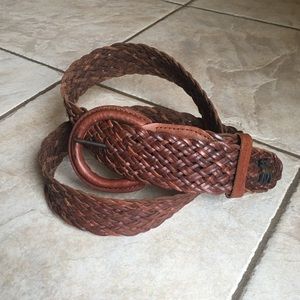 abercrombie leather braided belt